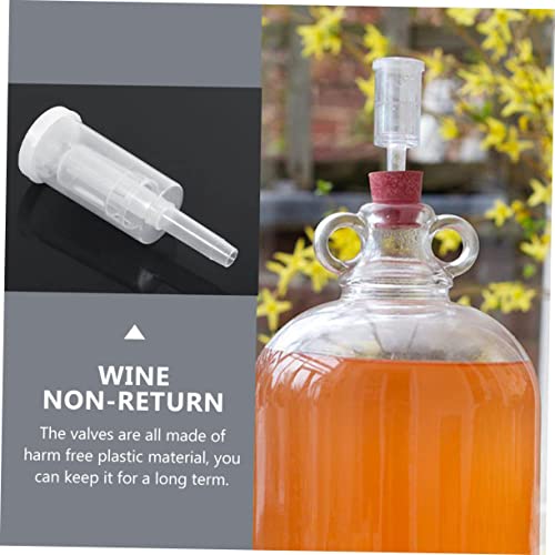 3Sets Homemade Way Valves with Plugs Air Lock for Fermentation Easy Installation for Wine Making Oxygen Entry