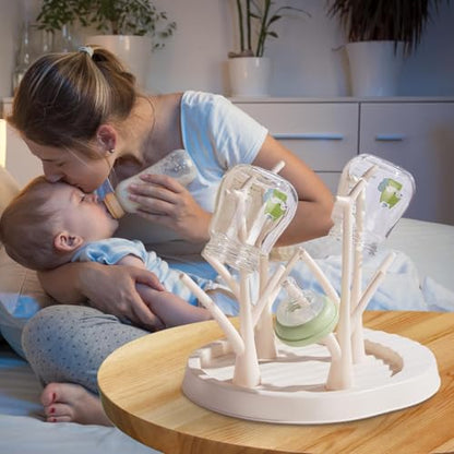 Baby Bottle Drying Rack - Countertop Baby Bottle Drying Rack | Detachable Baby Bottle Holder Storage | Tree-Shaped Bottle Dryer Rack | Space-Saving Bottle Holder for Baby Bottle, Beige - color: Beige