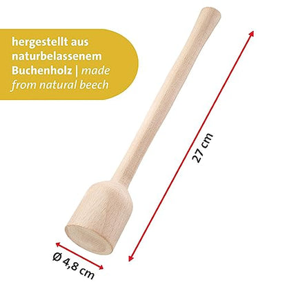 Westmark Potato & Herb Masher - Heavy Duty Hand Masher Ideal for Potatoes, Sauerkraut and Fermenting Proofing, Effortless Application - Beech Wood - size: Länge: 29,5 cm