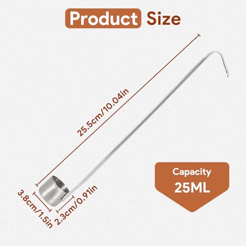 Wine Measuring Spoon Stainless Steel Wine Ladle Wine Dipper Spoon Beer Pouring Measure Spoon with Hook Ladle 25ML/50ML/125ML/250ML/500ML Kitchen Tools(25ML) - size: 25ML