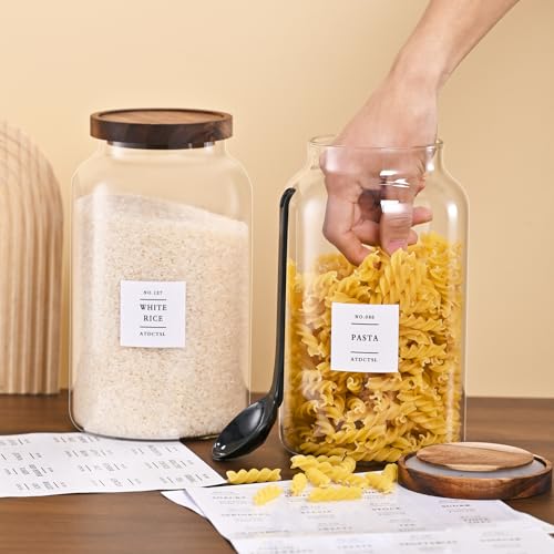 2 Pack Large Glass Storage Jars with Airtight Bamboo Lids, 95 FL OZ/2800 ml, Perfect for Kitchen Counter & Pantry Storage – Ideal for Flour, Sugar, Coffee, Rice, Nuts and More， - size: 94oz*2