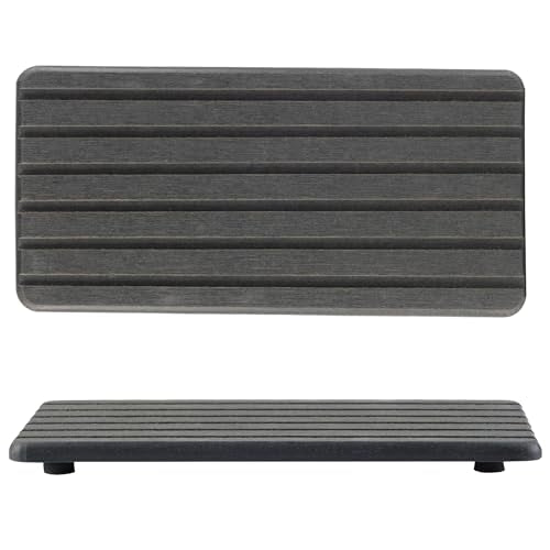 NiuYichee 2 PCS Water Absorbent diatomite Coasters, 8.3" x 4" Water Absorbing Stone Tray for Sink, Stone Drying mat for Kitchen Counter, Stone soap Tray Used for Hand Soaps & toiletries & Plants - color: Dark Grey, size: 8.3 x 4 inches