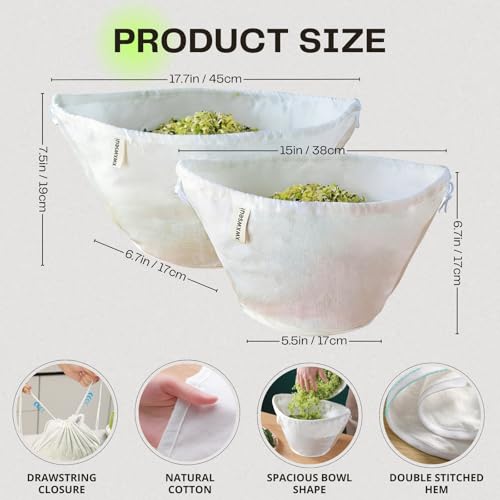 Organic Cotton Cheesecloth Bags, Reusable Nut Milk Bag, 100% Cotton Fine Mesh Strainer Bag for Cooking, Baking, Juicing, Cheese Making (Large-6 Pack) - size: Large-6 Pack