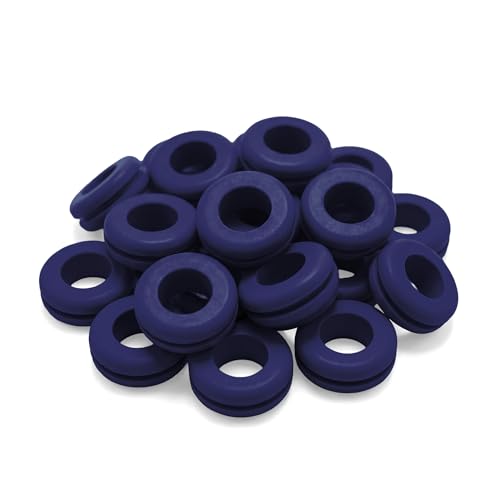Fermentaholics Airlock Fermentation Replacement Grommets for Fermenter Lid – 20 Pack Grommet Fits 1/2 Inch Hole, For Standard 3/8 in Airlocks, Beer, Wine, Cider, Mead, Fermented Foods (Navy Blue) - color: Navy Blue