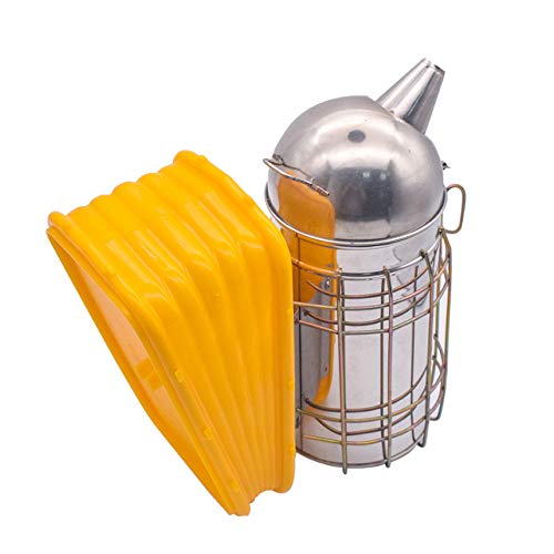 Bee Smoker with Heat Shield and plastic bellows, 201 Staniless Steel Beekeeping equipment