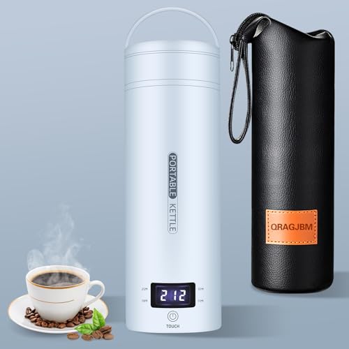 Travel Electric Kettle Portable Small Mini Tea Coffee Kettle Water Boiler, Water Heater with 4 Temperature Control,304 Stainless Steel with Auto Shut-Off & Boil Dry Protection, BPA-Free (Blue) - color: Blue