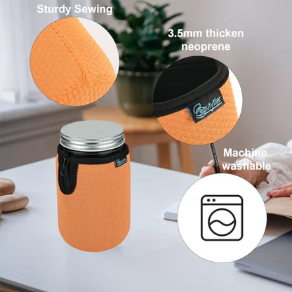 Beautyflier Wide Mouth Mason Jars 32oz Insulators, Regular Mouth 32-Ounces Mason Jar Insulated Cozy Neoprene Canning Cover, Quart Mason Jars Wide Mouth Sleeve Cover (32oz,4Color) - color: 32oz,4Color