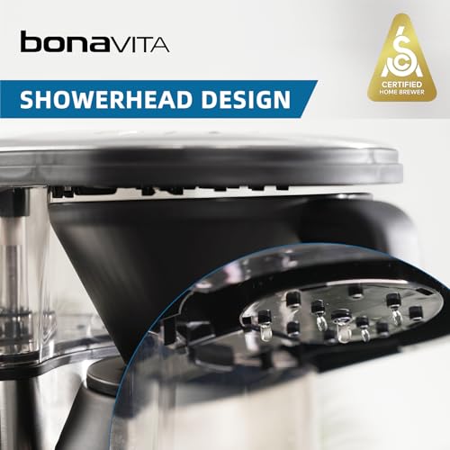 Bonavita 5 Cup Drip Coffee Maker Machine, One-Touch Pour Over, Auto Pause Brewing with Stainless Steel Double Wall Thermal Carafe, SCA Certified, Dishwasher Safe, BV1500TS - color: Black, Silver