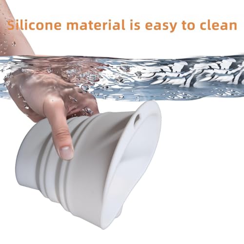 Flour Funnel for KitchenAid Mixer | Food-Grade Silicone Kitchen Funnel, Compatible with 4.5 & 5 Quart Tilt-Head Stand Mixer | Large Collapsible Design | Easy to Operate, Dishwasher Safe (White)