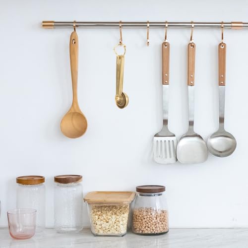 Measuring Spoons,304 Stainless Steel Measuring Cups & Spoon Set of 7 Piece:1Tbsp&1/2Tbsp,1tsp,3/4tsp,1/2tsp,1/4tsp,1/8tsp Teaspoon Coffee Scoop Tablespoon for Dry and Liquid Ingredients,Gold - color: Gold