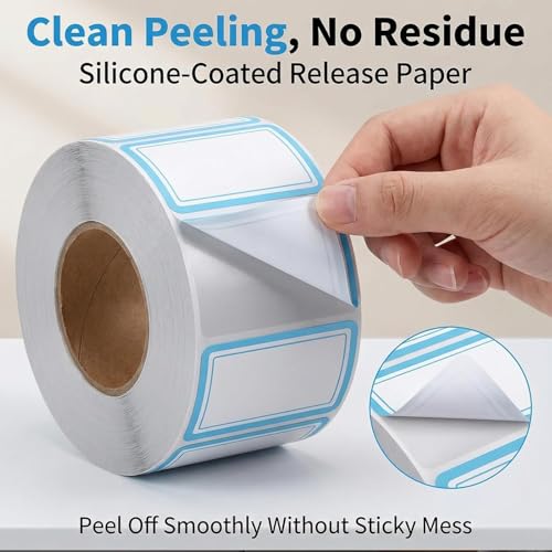 500 Removable Labels - No Residue, Reusable and Waterproof | Suitable for Food Storage Containers, Etc. (Blue) - color: Blue