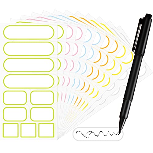132 Pieces Removable Food Labels Stickers Waterproof Kitchen Labels for POP Food Storage, Home Organization with Marker Pen, 3 Sizes (Colorful) - color: Colorful