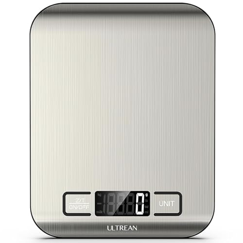 Ultrean Food Scale, 33lb Digital Kitchen Scale for Food Ounces Grams, 304 Stainless Steel, Type-C Charging and Batteries, Perfect for Meal Prep, Cooking, and Baking - size: Large-Digital