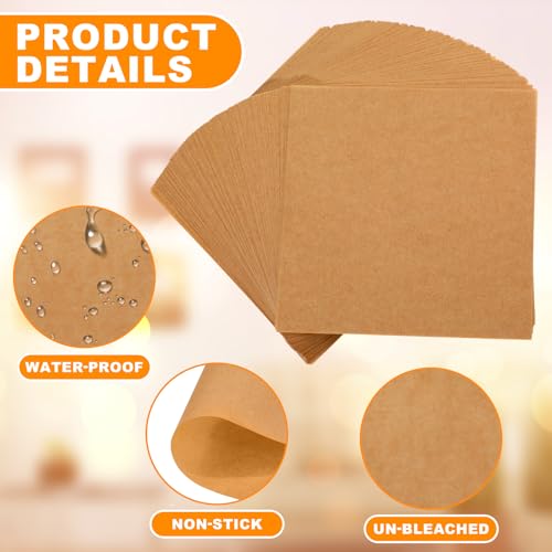 500pcs 6x6in Squares Patty Paper, Parchment Paper Squares Sheets, Unbleached Parchment Wax Sheets, Heavy Duty & Non-stick for Separating, Cookies, Storing Foods Wrapping Candies