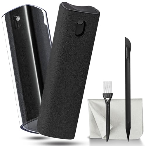 walrfid 2 Pack Screen Cleaner Spray and Wipe for Laptop Monitor and Car Screens, Phone Touchscreen Mist Cleaning Kit for Cellphone, Tablet, PC, Computer, LCD, MacBook, iPhone, iPad, Mac Pro - Black - color: Black, Black