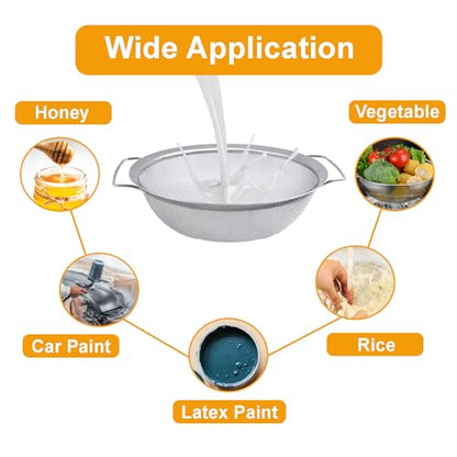 Fine Mesh Paint Strainer, 60 Mesh Stainless Steel Paint Filter, Filter Impurities and Protect The Airless Sprayer, Paint Bucket Filter Tool Fits 5-Gallon Paint Bucket, Easy to Clean