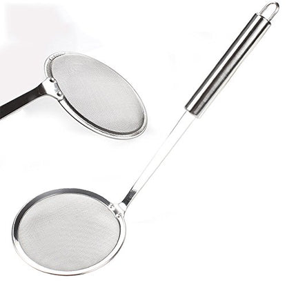 Hot Pot Fat Skimmer Spoon - Stainless Steel Fine Mesh Strainer for Skimming Grease and Foam