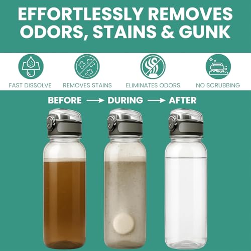 Salem's Elite Brand 24 Effervescent Water Bottle Cleaning Tablets | Tumbler Cleaning Tablets | Deodorizes & Removes Stains on Stainless Steel, Tumblers, Baby & Sports bottles - size: 1 Count (Pack of 24)