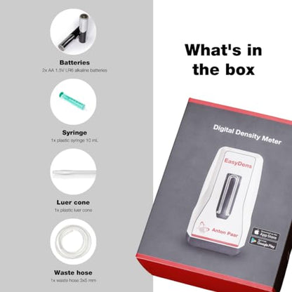 EasyDens Digital Hydrometer by Anton Paar – Bluetooth-Enabled for Precise Alcohol, Sugar, and Extract Measurement | Fast ABV Tester for Homebrewing, Distilling, Beer, Wine, Kombucha, and Spirits