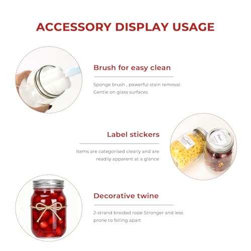 Glass Mason Jars 16 oz with Divided Lids ，15 Pack | Regular Mouth Canning Jars,Clear Glass Jars for Food Storage, Canning, Pickling, Dry Goods, Snacks, Candies, and DIY Projects - color: 16oz-15pack