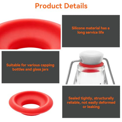 25PCS Silicone Rubber Gaskets Washer, Water Bottle Top Lid Gasket Swing Top Glass Bottle Caps Covers Sealing Ring Water Bottle Gasket for Brew Beer Soda