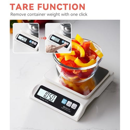 BOMATA 0.1g High Precision Food Scale, USB Rechargeable, 13lb Digital Kitchen Scale with Removable Stainless Steel Pan, Backlit LCD Display, for Cooking, Baking B621 White - color: White Rechargeable