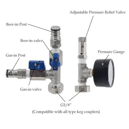 Ball Lock Pressure Transfer Kit for Conical to Keg, Closed System for Oxygen-Free Beer Transfer, Homebrew Equipment(NO Coupler) - size: NO Coupler