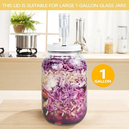 Artcome 18 PC Airtight 1 Gallon Fermentation Lid with Airlock - Transform Gallon Jar Into a Fermenter - Perfect for Pickles, Hard Kombucha, Beer, Wine, Cider - Gallon Lid with Econolock Airlock - size: 4 airlocks + lids