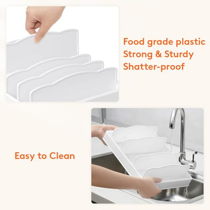 Lifewit Kitchen Cabinet Organizer for Food Contanier Lid, Lid Holder with 6 Adjustable Dividers & 7 Sections for Pantry Organizers and Storage, Home Drawer Organization, Large, 13" x 10" - size: Large(13" x 10")