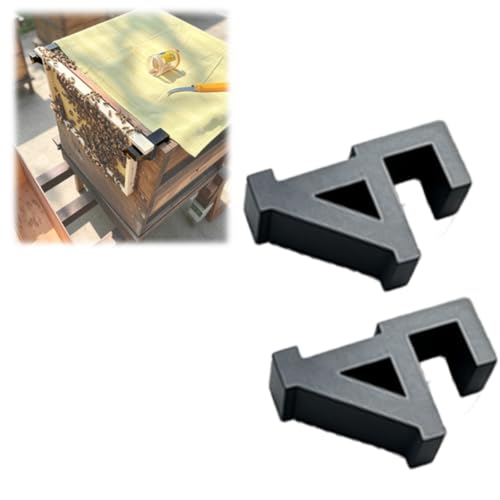 Bee Frame Holder for Beekeeping, Hive Frame Rest Rack for Hive Inspections, Frame Support Stand for Langstroth Bee Frames, Apiary Beekeeping Inspection Tool 2Pcs (Black) - color: Black