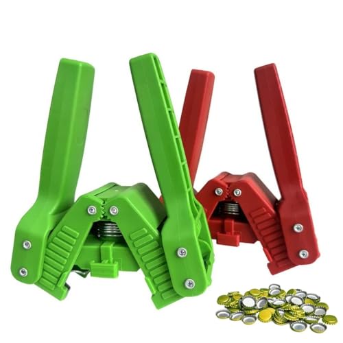 Manual Bottle Capper Tool - Capping Kit - Includes Beer Bottle Capper and 50 Bottle Caps 26mm Beer Corking Machine For Home Brewing - Beer Making Supplies（Red）