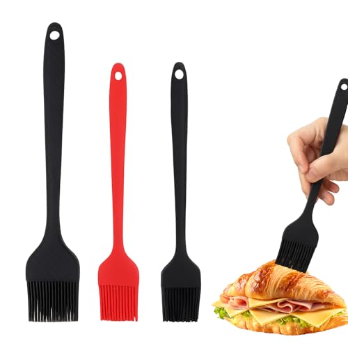 3 PCS Silicone Basting Pastry Brush,Heat Resistant Cooking Brush for Oil Butter Sauce,Premium Cooking Brush for Sauce Marinade Meat Glazing - size: 3 PCS
