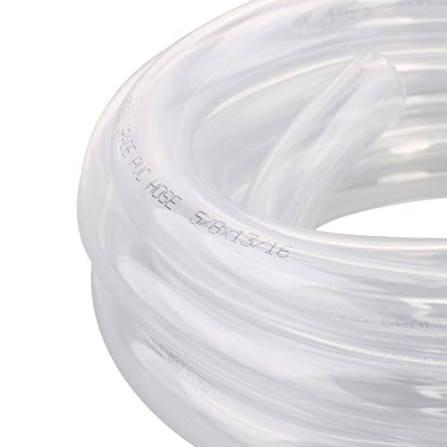 DERNORD PVC Tubing 5/8"ID X 13/16"OD Flexible Clear Vinyl Hose 10 Feet for Food Grade - size: 10 Feet, style: 5/8"ID X 13/16"OD