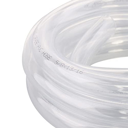 DERNORD PVC Tubing 5/8"ID X 13/16"OD Flexible Clear Vinyl Hose 10 Feet for Food Grade - size: 10 Feet, style: 5/8"ID X 13/16"OD