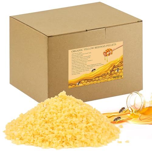 TRINIDa Yellow Beeswax Pellets 5LB(80 oz), Organic Bees Wax Pellets for DIY Candles, Beeswax for Candle Making, Skin, Body, Face, and Hair Care, Lotions, DIY Creams, Lip Balm and Soap Making - color: yellow 5lb
