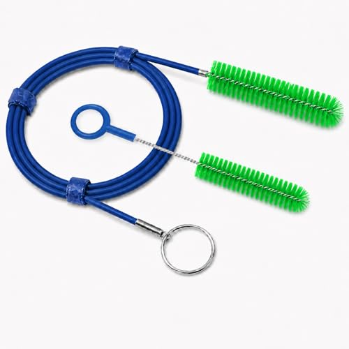 CPAP Hose Brush, 6.5 ft CPAP Hose Cleaning Brush for 22mm Tubing, Single-Ended CPAP Tube Cleaning Brush Set with Key Ring & Detail Brush for Mask Openings, Humidifier Corners & Connectors - color: Single-ended