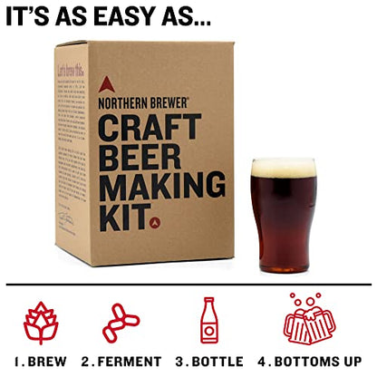 Northern Brewer - Siphonless 1 Gallon Craft Beer Making Starter Kit, Equipment and Beer Recipe Kit (Brown Ale) - color: Brown Ale