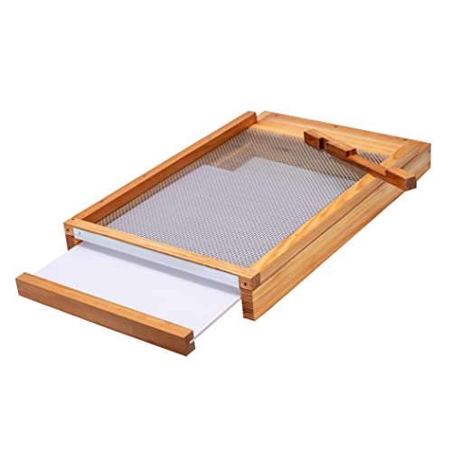 BeeCastle Beehive Screened Bottom Board Dipped in 100% Beeswax,Screened Bottom Board 10 Frame with Solid Wood - size: 10-Frame