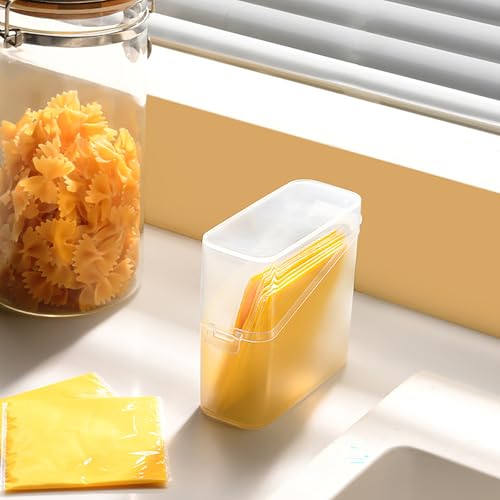 Food Storage Containers with Lids Sliced Cheese Container for Fridge Stackable Multifunctional Stackable 1PCS - color: White