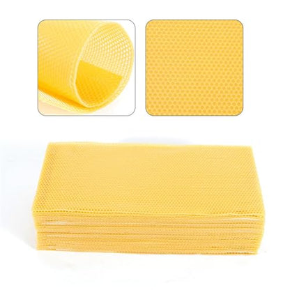30 Pack Natural Beeswax Foundation Sheets 41.5x19.5cm Deep Cell Bee Hive Base for Beekeeping Frames
