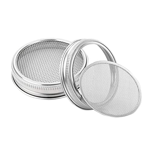 2pcs Stainless Steel Sprouting Jar Lids Wide Mouth Mason Jar Lids Straw for Sprouting Cans