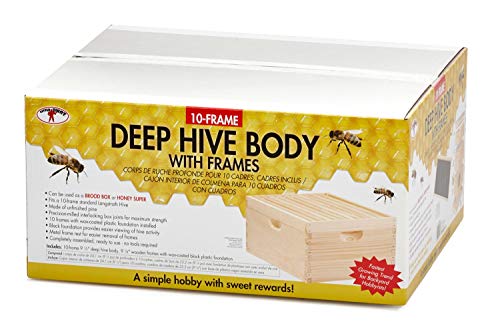 Little Giant 10-Frame Deep Hive Body Beehive Body with Frames for Beekeeping (Item No. DEEPBOX10)