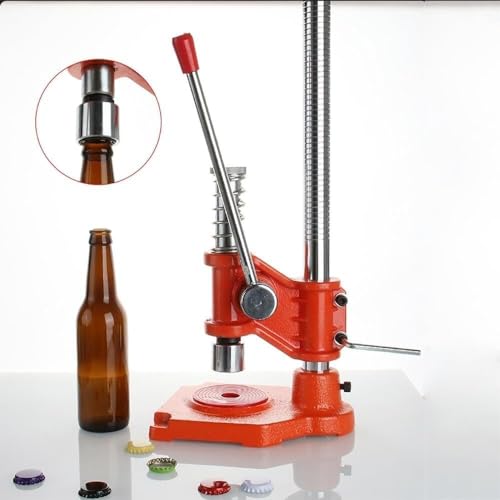 Bottle Capper Beer Bottle Capper Tool with Non-Slip Base - Manual Capping Machine Beer and Soft Drinks - Heavy Duty Metal Crimper Bench Bottle