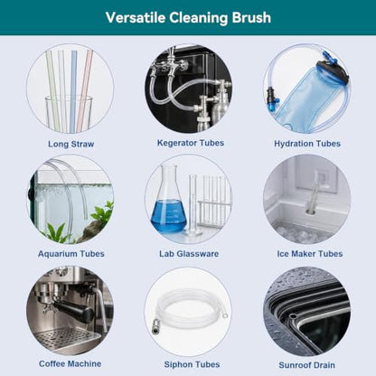 2 Pack Flexible Drain Cleaning Kit-160 Inch Flexible Stainless Steel Drain Brush and 80 Inch Spring Drain Auger - size: 160 IN