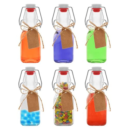 6 Pcs 4 oz Swing Top Glass Bottles,Flip Top Glass bottles with airtight Caps for Home Brewing Beer,Kombucha,2nd Fermentation,Kefir,Beverages,Soda,Oils,Vinegar,Limoncello,Vanilla extract (6pc) - size: 6pc