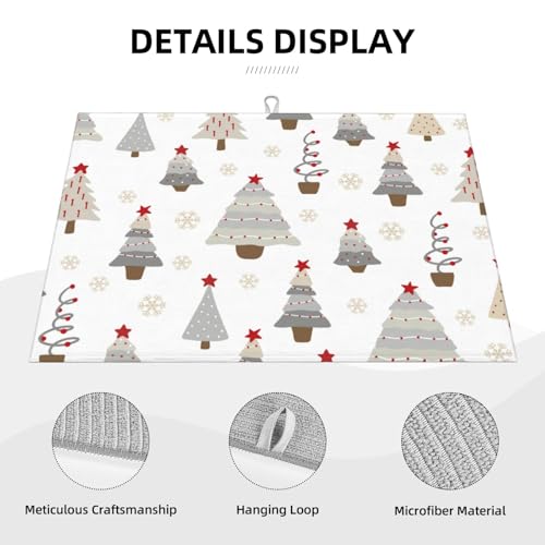 Absorbent Dish Drying Mat For Kitchen Counter, Christmas Tree Microfiber Dish Drying Pad 18x24 Inch, Kitchen Gadgets For Easy Clean Multi-Use - color: Christmas Tree