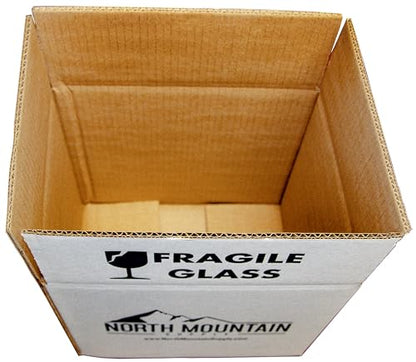 North Mountain Supply 750ml Glass Bordeaux Wine Bottle Flat-Bottomed Cork Finish -Flint/Clear - Case of 12 - Shipped in a Drop-Tested Box!