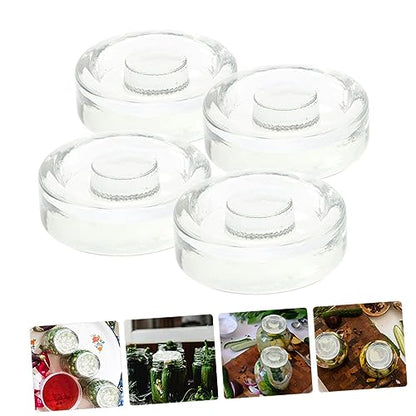 4pcs Fermentation Kit Mason Jar Lids Airtight Lids Glass Weights for Pickle Jars
