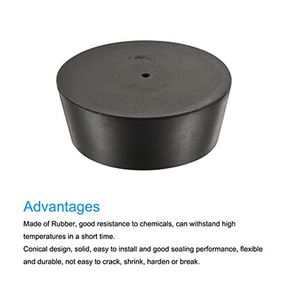 MECCANIXITY Rubber Tapered Plug 75mm to 90mm with Hole Test Tubes Bungs Stopper Black for Lab Home - size: 75mm - 90mm