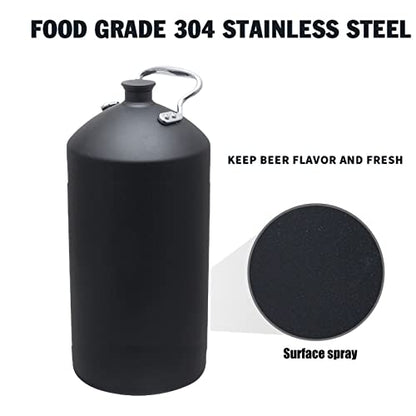 Stainless Steel Mini Beer Keg,Beer Barrel with Seal Knob Cover for Home Kitchen Brewing Beer,for Camping Hiking Homebrewing Keep Beverage Fresh,3.6 Liters